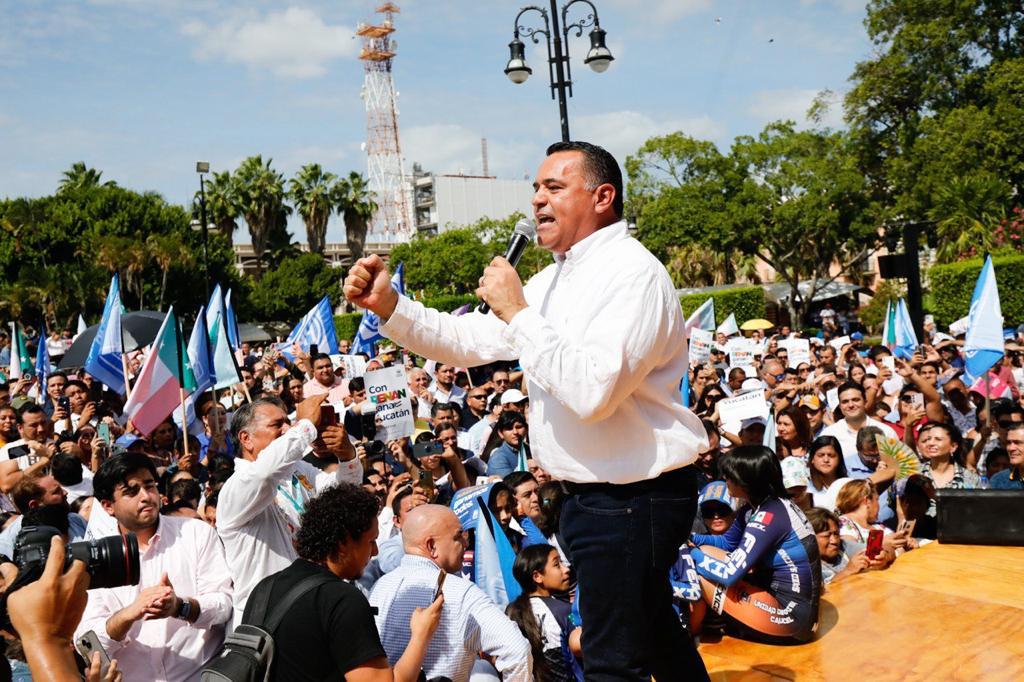 ¡quiero que Yucatán siga siendo un lugar de paz!”, expresó, ante miles de simpatizantes reunidos en el corazón de la ciudad.